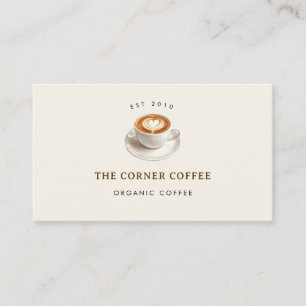 Elegant watercolor Coffee shop  Business Card