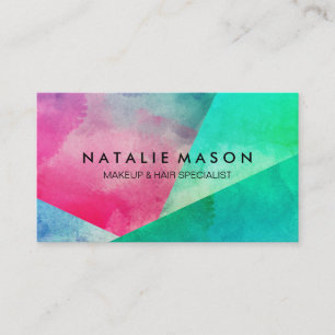 Elegant Watercolor Colour Blocks Business Card