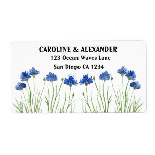 Elegant Watercolor Cornflowers Wildflowers Wedding