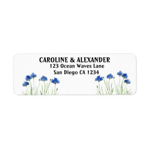 Elegant Watercolor Cornflowers Wildflowers Wedding