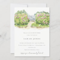 Elegant Watercolor Cottage Garden Bridal Shower