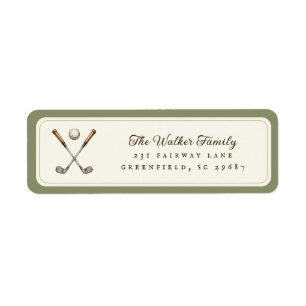 Elegant Watercolor Crossed Golf Clubs Script