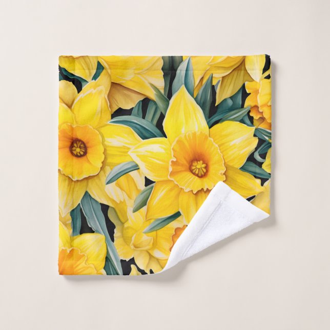 Elegant Watercolor Daffodil Wash Cloth (Wash Cloth)
