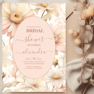 Elegant Watercolor Daisy Bridal Shower Invitation