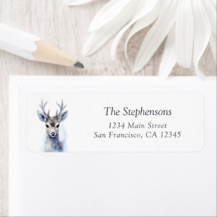 Elegant Watercolor Deer Return Address