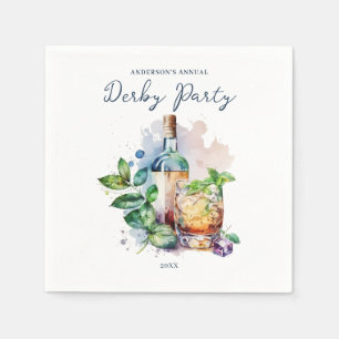 Elegant Watercolor Derby Party  Napkin