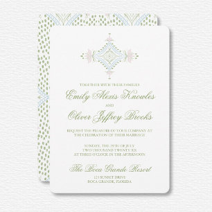 Elegant Watercolor Diamond Wedding Invitation