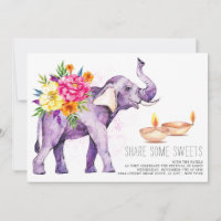 Elegant Watercolor Diwali Festival Invitation