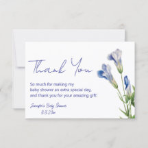 Elegant Watercolor Dusty Blue Floral Baby Shower