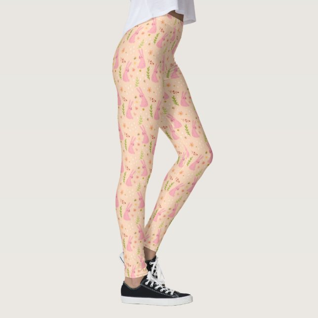 Elegant Watercolor Easter Pattern | Leggings (Right)