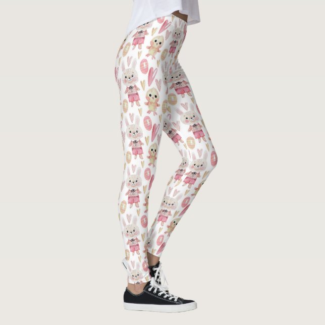 Elegant Watercolor Easter Pattern | Leggings (Right)