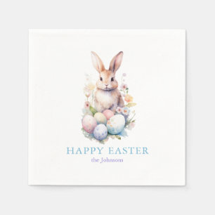 Elegant Watercolor Eggs Floral Easter BRUNCH Napkin