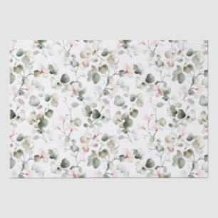 Elegant Watercolor Eucalyptus and Ferns Pattern Tissue Paper