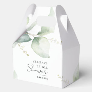 Elegant Watercolor Eucalyptus Bridal Shower Favour Box