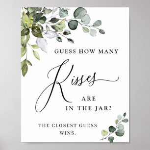 Elegant Watercolor Eucalyptus Bridal Shower Poster