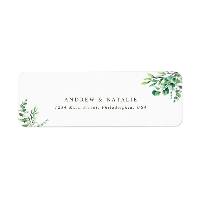 Elegant Watercolor Eucalyptus Greenery Wedding (Front)