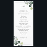Elegant Watercolor Eucalyptus Greenery Wedding Programme<br><div class="desc">Elegant Watercolor Eucalyptus Greenery Wedding Program. The design features an elegant frame with watercolor eucalyptus,  a monogram. This template includes space for ceremony details and on the reverse all the wedding party information. Personalise with your information using the template fields provided.</div>