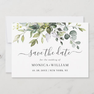 Elegant Watercolor Eucalyptus Greenery Wedding Sav Save The Date