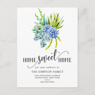 Elegant Watercolor Eucalyptus Moving Announcement Postcard