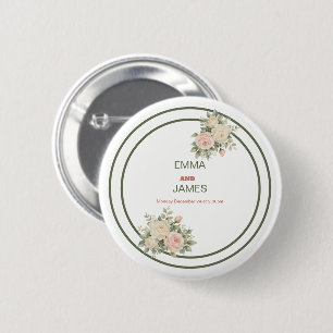 Elegant watercolor eucalyptus round stickers 6 cm round badge