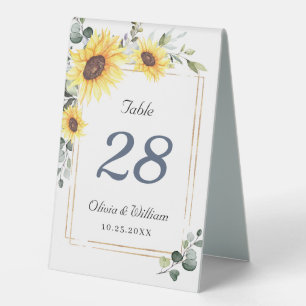 Elegant Watercolor Eucalyptus Sunflowers