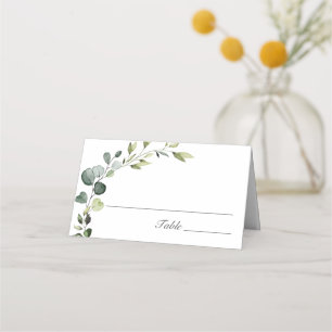 Elegant Watercolor Eucalyptus Wedding Boho Place Card