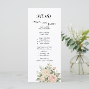 Elegant Watercolor Eucalyptus Wedding Program Menu