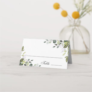 Elegant Watercolor Eucalyptus Wedding Table Place  Card