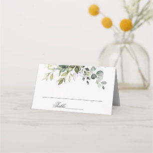 Elegant Watercolor Eucalyptus Wedding Table Place Card