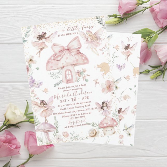 Elegant  Watercolor Fairy Wildflower Garden Baby S Invitation (Creator Uploaded)