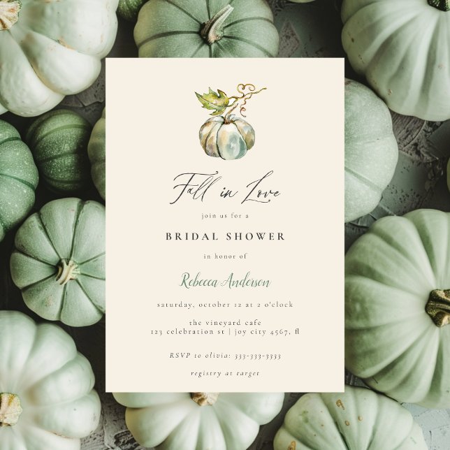 Elegant Watercolor Fall in Love Bridal Shower Invitation (Creator Uploaded)