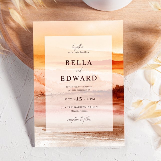 Elegant Watercolor Fall Wedding Bohemian  Invitation (Creator Uploaded)