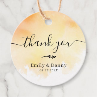 Elegant Watercolor Fall Wedding Welcome Bag Favour Tags