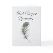 Elegant Watercolor Feather Sympathy Card