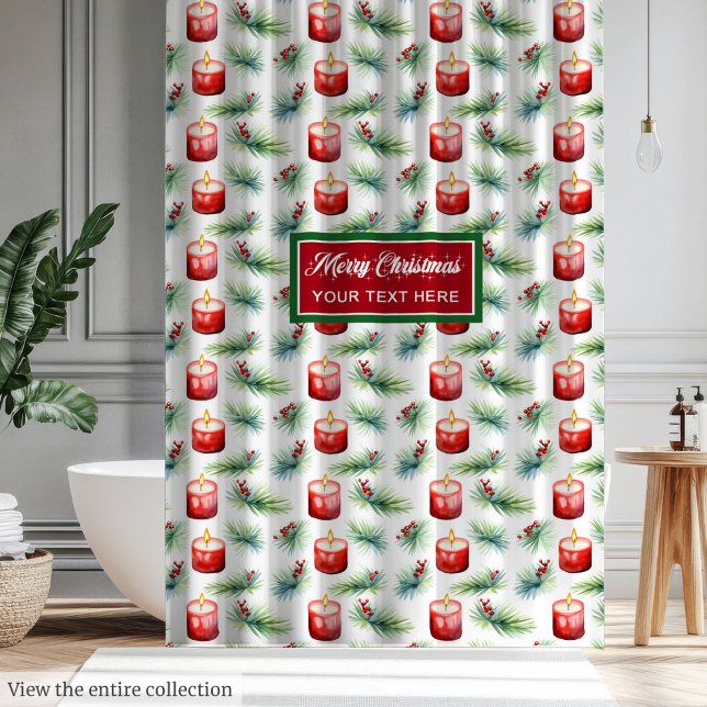 Elegant watercolor festive holiday shower curtain (Elegant watercolor festive holiday shower curtain)