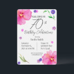 Elegant Watercolor Floral 70th Birthday Invitation<br><div class="desc">Celebrate a milestone with this elegant watercolor floral 70th birthday invitation, featuring a beautiful hand-painted floral design on a watercolor paper textured background for a unique, artistic touch. Perfect for a classy and memorable celebration, this invite offers fully editable text so you can easily personalise all the details. Designed for...</div>