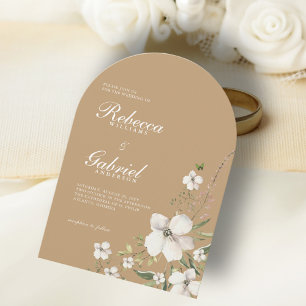 Elegant Watercolor Floral Arch Wedding Invitation