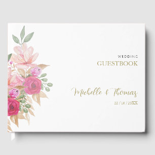 Elegant Watercolor Floral Arrangement  Guest Book