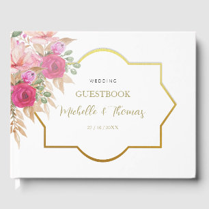 Elegant Watercolor Floral Arrangement  Guest Book