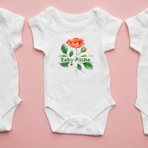 Elegant Watercolor Floral Baby Bodysuit | New Baby
