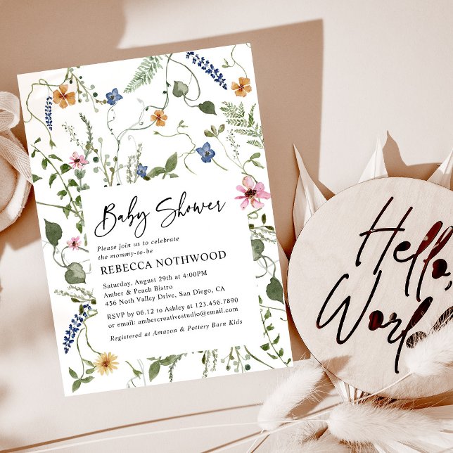 Elegant Watercolor Floral Baby Shower Invitation (Creator Uploaded)