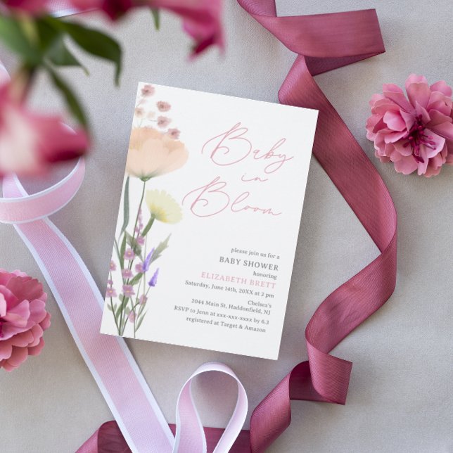 Elegant Watercolor Floral Baby Shower Invitation (Creator Uploaded)