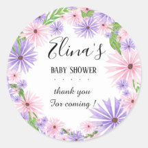 Elegant watercolor floral Baby shower Sticker