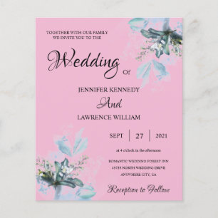 Elegant Watercolor Floral bloom Photo Wedding Pink