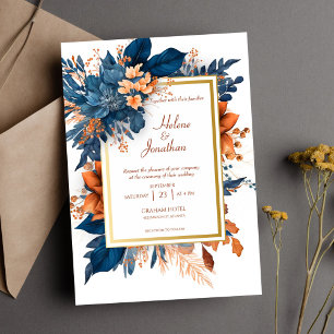 Elegant Watercolor Floral Boho Garden Wedding Invitation