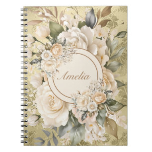 Elegant Watercolor Floral Bouquet Notebook