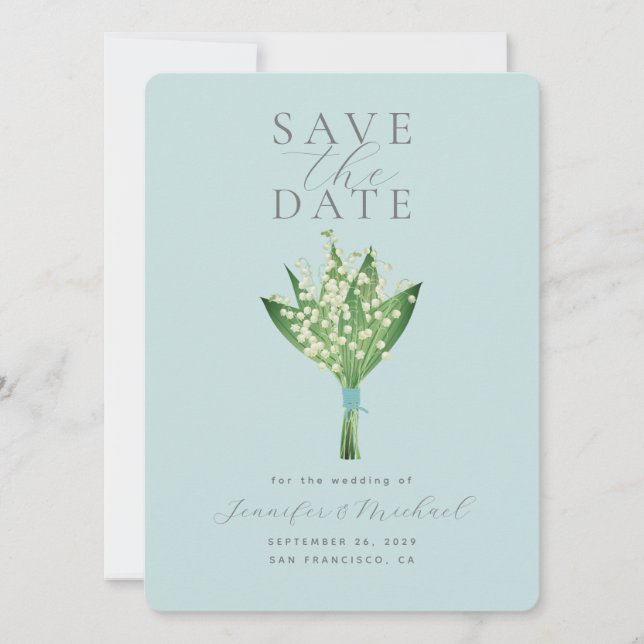 Elegant Watercolor Floral Bouquet Wedding Save The Date (Front)