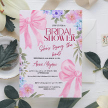 Elegant Watercolor Floral Bows Bridal Shower Fun