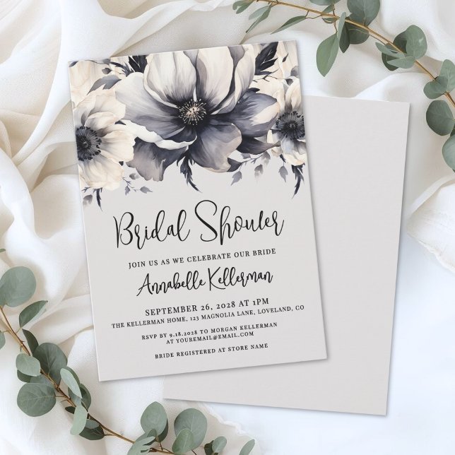 Elegant Watercolor Floral Bridal Shower Invitation (Elegant Watercolor Floral Bridal Shower Invitation)