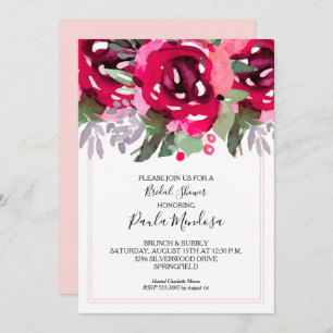 Elegant Watercolor Floral Bridal Shower Invitation